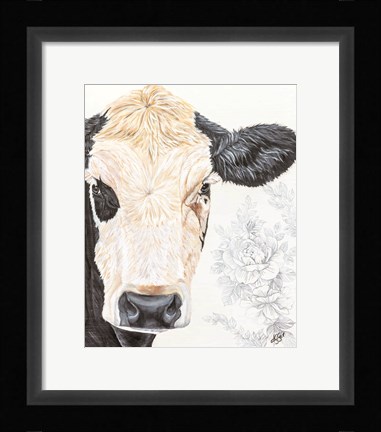 Framed Hello Beautiful Cow Print