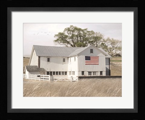 Framed USA Patriotic Barn Print