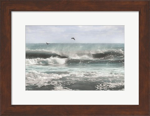 Framed Sea Birds Among the Waves Print