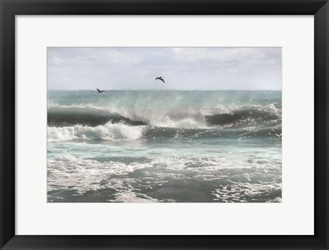 Framed Sea Birds Among the Waves Print