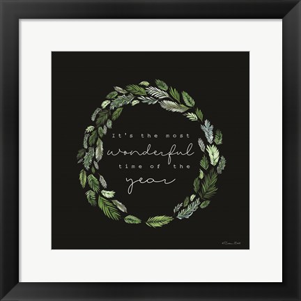 Framed Most Wonderful Time Wreath Print