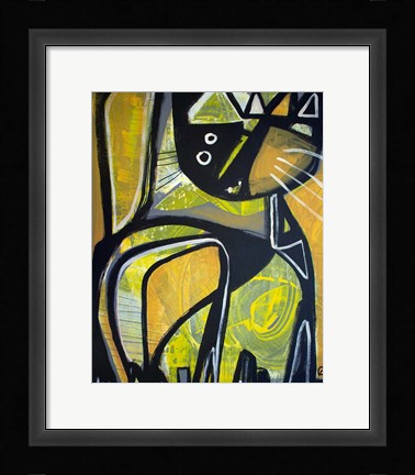 Framed One Yellow Cat Print