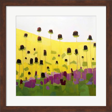 Framed Coneflowers With Pink Print