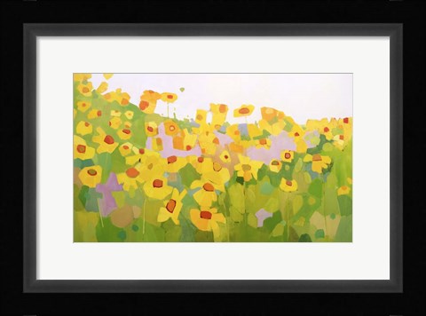 Framed Field of Sunflowers Print