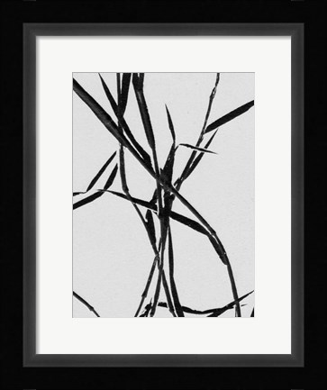 Framed Grass Detail White Print