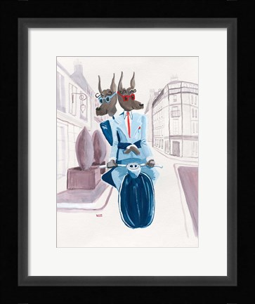 Framed Doberman Do Paris Print