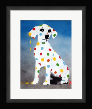 Framed Damien's Dotty Spotty Dawg - Blue Print