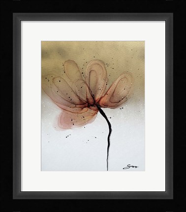Framed Gold Flower Print