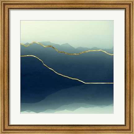 Framed Gold Lined Alps Print