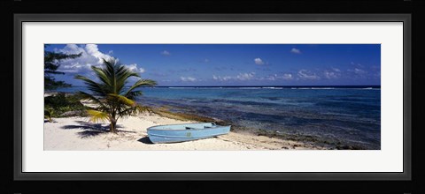 Framed Rowboat on the beach, Grand Cayman, Cayman Islands Print