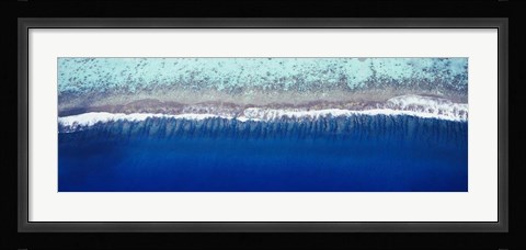 Framed Aerial view of a lagoon, Huahine Island, Tahiti Print