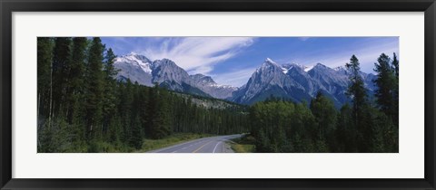 Framed Two lane highway passing through a landscape, Alberta Print