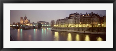 Framed Notre Dame, River Seine, Paris, France Print