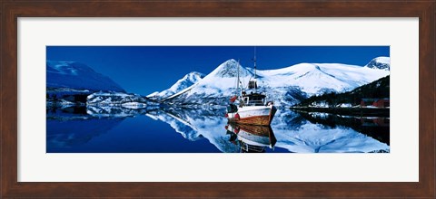 Framed Fishing Boat Morsvikfjord Norway Print