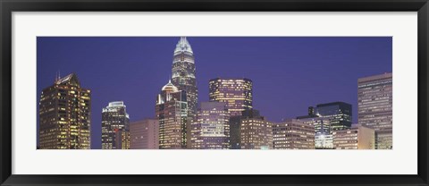 Framed Buildings in a city, Charlotte, North Carolina Print