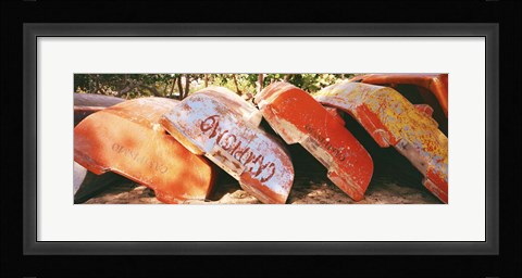 Framed Beached Boats Cuba Print