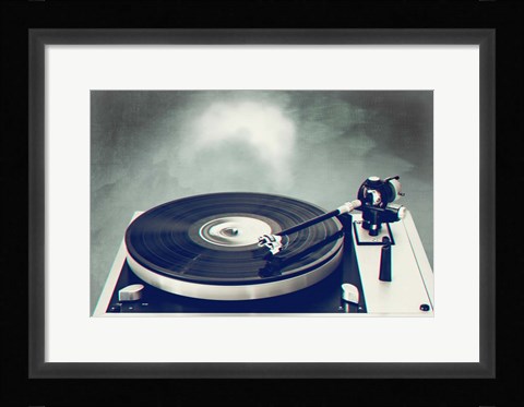 Framed Retro Record Player Print