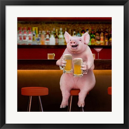 Framed Beer Hog Print