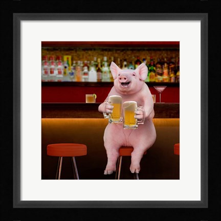 Framed Beer Hog Print