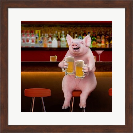 Framed Beer Hog Print