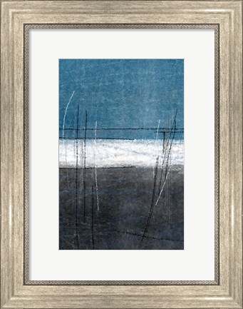 Framed Blue Gray Grass Print