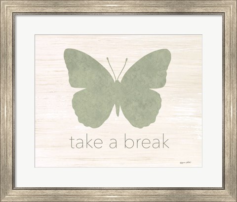 Framed Take a Break Butterfly Print