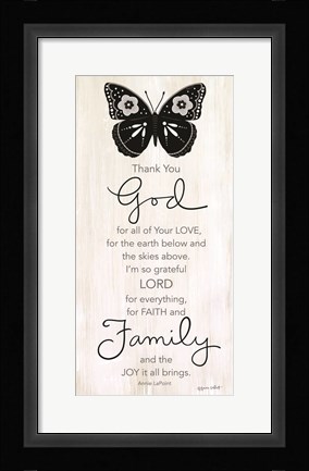 Framed Thank You God Print