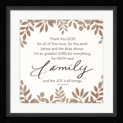 Framed Faith and Family Print