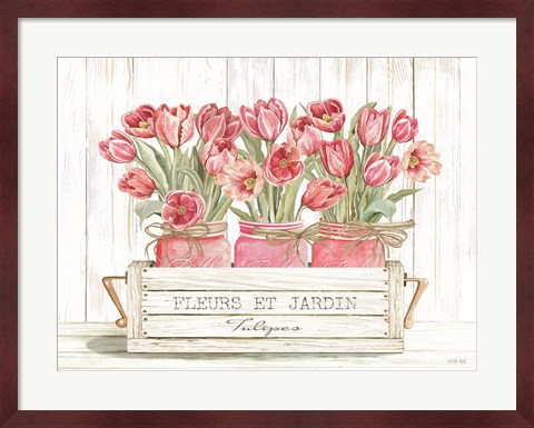 Framed Trio of Pink Tulips Print