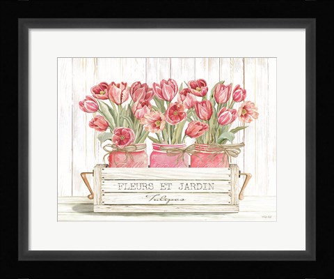 Framed Trio of Pink Tulips Print