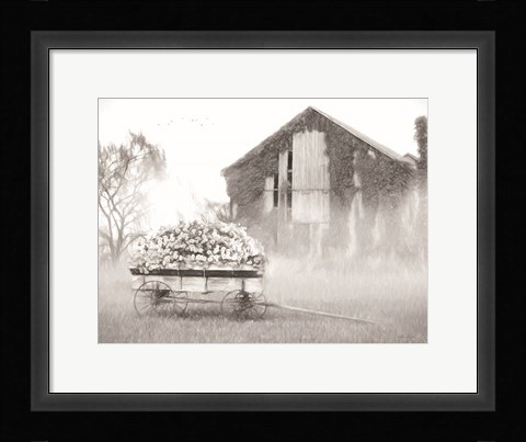 Framed Country Flower Wagon Print