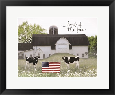 Framed Land of the Free Cows Print