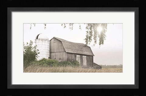 Framed Foggy Watkins Glen Farm Print