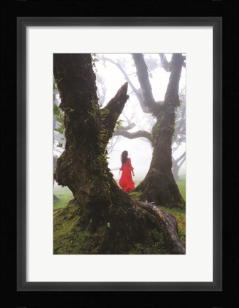 Framed Lady in Red Print