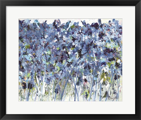 Framed Wildflowers in Blue Print