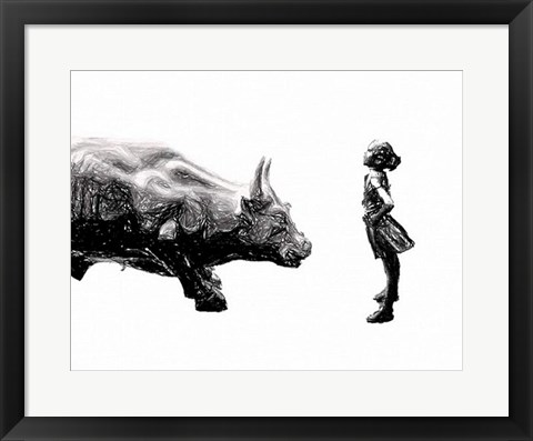 Framed New York Wall Street Fearless Girl Print