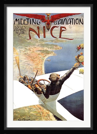 Framed Meeting d'Aviation Nice Print