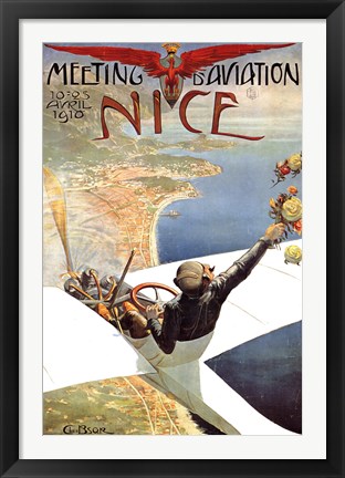 Framed Meeting d&#39;Aviation Nice Print