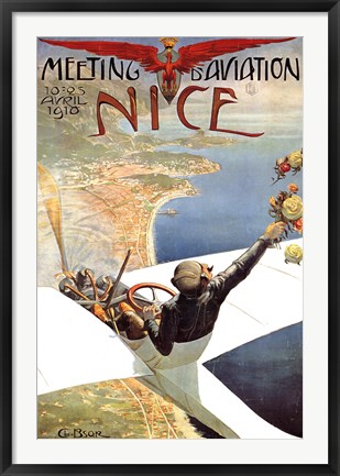 Framed Meeting d'Aviation Nice Print