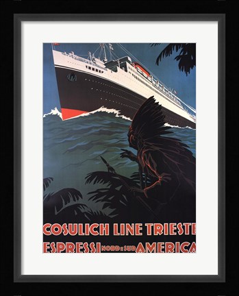 Framed Cosulich Line Trieste Print