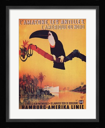 Framed L'Amazone les Antilles Print