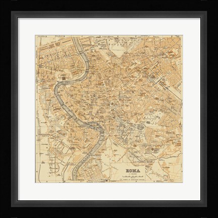 Framed Mapa Di Roma, 1898 Print