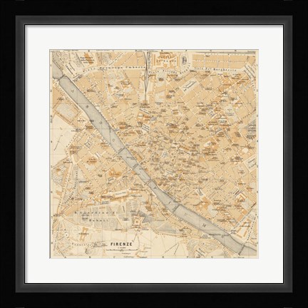 Framed Mapa Di Firenze, 1896 Print