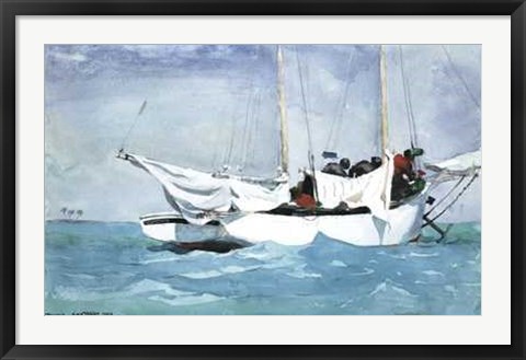 Framed Key West, Hauling Anchor Print