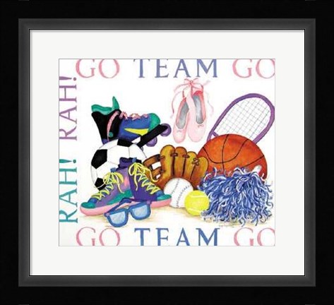 Framed Girls Sports Theme Print