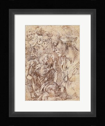 Framed Sepia Woman and Child Print