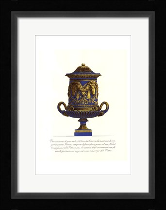 Framed Blue Urn I Print