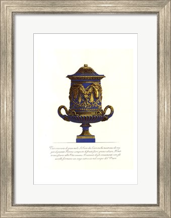 Framed Blue Urn I Print