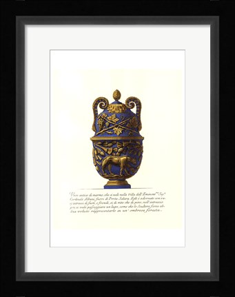 Framed Blue Urn II Print
