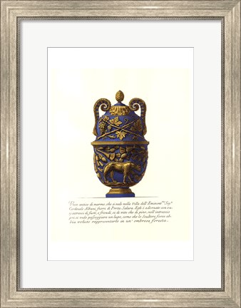 Framed Blue Urn II Print
